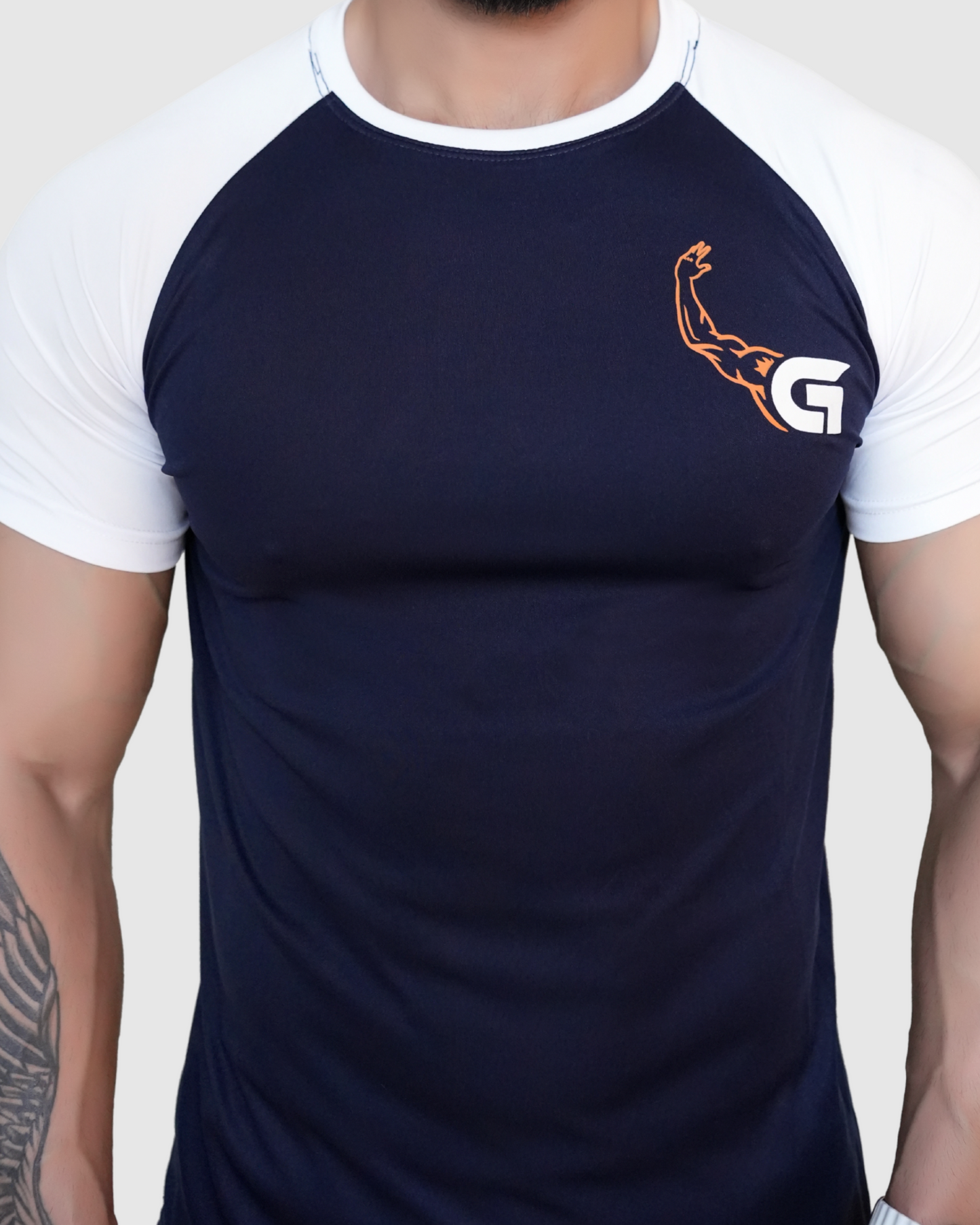 Raglan Baseball Navy-white